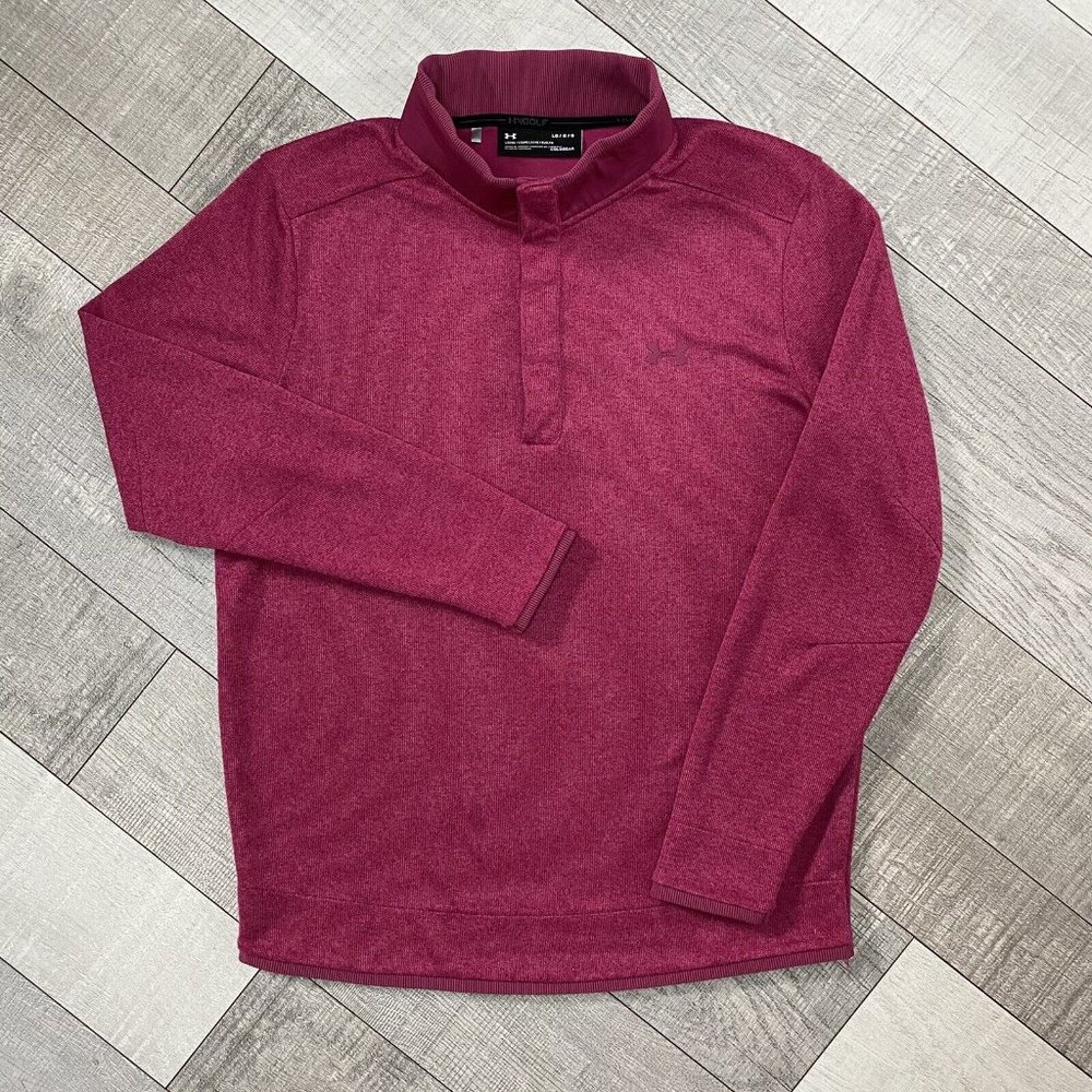 Under Armour UA Golf Storm Coldgear Fleece Sweater Heather Red 1329832-6… - Picture 6 of 12